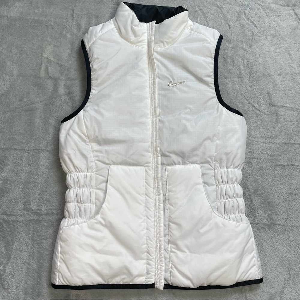 Nike Golf Vest XS Womens Reversible Lightweight Puffer White Black Athletic